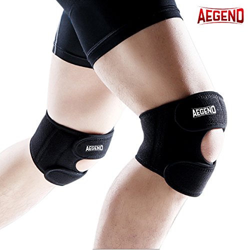 Knee Support, AEGEND Basic Breathable Knee Brace for Yoga, Workout, Sports, Men, Women [Legend Protector Series], One Size Fit Most, Black, 1 Piece