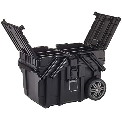 Keter 17203037 KET17203037 Wheeled Job Box, Black, 57 Litre