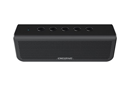 Creative Metallix Plus Portable, Dual Drivers Bluetooth 4.2 Speaker with 24 Hours of Battery Life, Enhanced Bass, IPX5 Water-Resistant, Stereo Pairing and Built-in Speakerphone (Black)