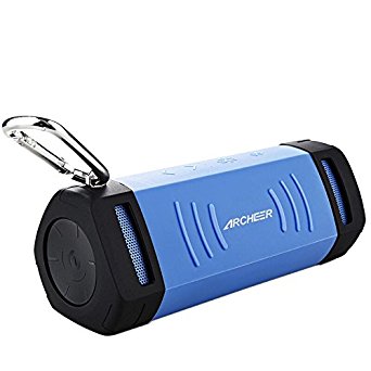 Archeer Portable Bluetooth Speakers Outdoor Waterproof Dustproof Wireless Speaker with Bass and Microphone for Sport Cycling Camping Hiking, A210 Blue
