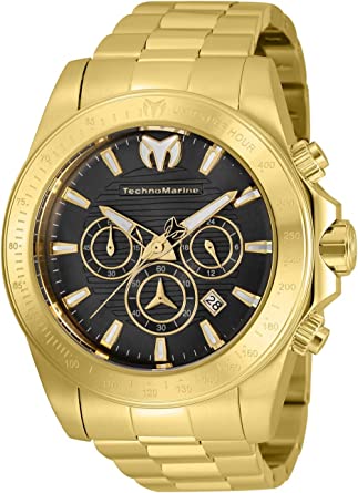 TechnoMarine Men's Manta Ray Quartz Watch with Stainless Steel Strap, Gold, 24 (Model: TM-220131)