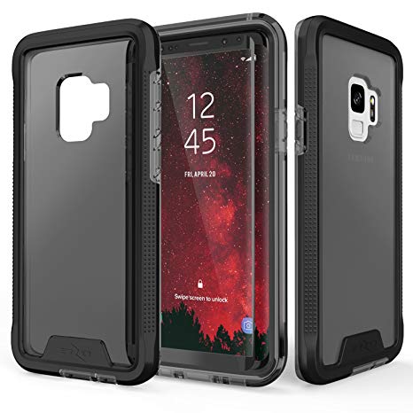 Zizo ION Series Compatible with Samsung Galaxy S9 Case Military Grade Drop Tested with Tempered Glass Screen Protector Black Smoke