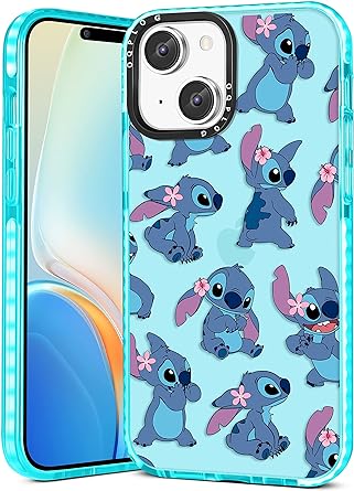 Coralogo for iPhone 13 Case Cute Cartoon Teen Girls Designed Cases Girly Character Unique Black Stih Phone Cover for iPhone 13 6.1 Inch
