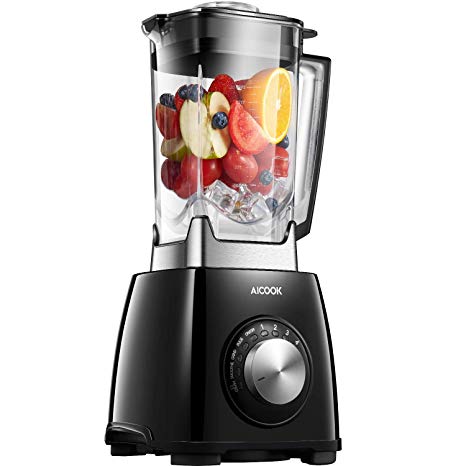 AICOOK Countertop Blender for Shakes and Smoothies, 1450W High Speed Smoothie Blender/Mixer for Ice Crushing Frozen Fruits, 4-Auto-iQ Programs, 72OZ Dishwasher Safe Jar (NY-8668MJA)