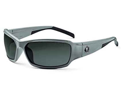 Ergodyne Skullerz Thor Polarized Safety Sunglasses - Matte Gray Frame, Polarized Smoke Lens