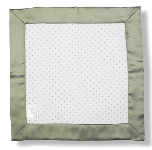 SwaddleDesigns Baby Lovie - Polka Dot Flannel with Sage Satin (Discontinued by Manufacturer)