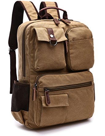 Aidonger Vintage Canvas School Backpack Laptop Backpack