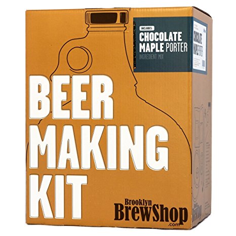 Brooklyn Brew Shop Chocolate Maple Porter Beer Making Kit: All-Grain Starter Set With Reusable Glass Fermenter, Brew Equipment, Ingredients (Malted Barley, Hops, Yeast) Perfect For Brewing Craft Beer