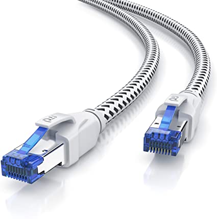 Primewire – 5 m CAT 8 Ethernet Cable – 8.1 Standard Class 1 - Cat 8 Gigabit Lan Network cable RJ45-40000 Mbit s – S FTP PIMF Shielding with RJ 45 plug - High Speed Ethernet Cable - Switch Router Modem