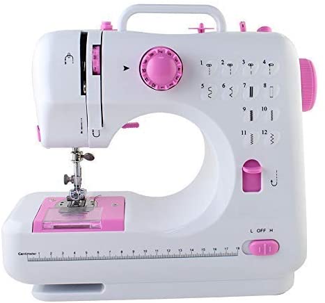Mini Portable Sewing Machine with Foot Pedal for Kids, Sewing Machine 12 Sewing Handheld with Built-in Sewing Programs for Children Beginners