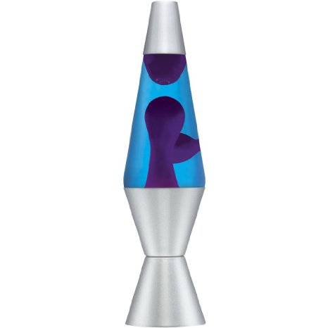 Lava Lite 2118 14.5-Inch Classic Silver-Based Lava Lamp, Purple Wax/Blue Liquid