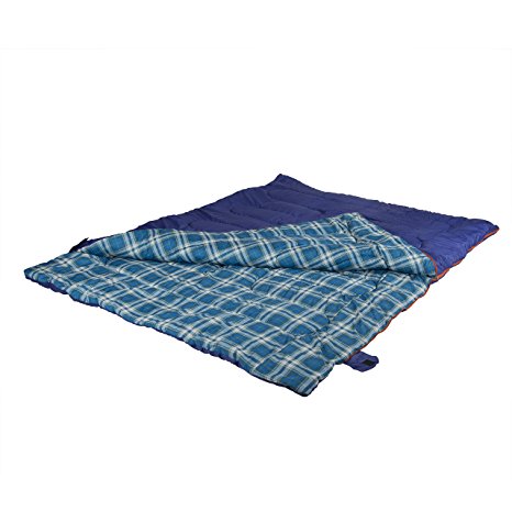 Stansport Mammoth Double 2-Person Sleeping Bag, 87" x 66" Wide - Cobalt Blue