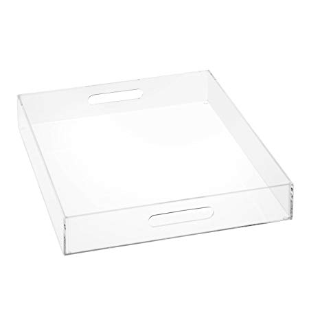 HCD Refined by Honey-Can-Do STO-06499 Iced Collection Acrylic Tray with Handles, Large