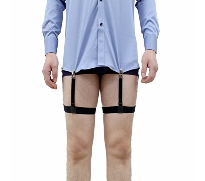 Jelinda Mens Shirt Stay Suspender with Non-slip Locking Clamps (A metal)