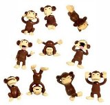 Monkey Figures - 10 Tiny Plastic Monkey Figures - Party Favors