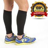 Calf Sleeve 1 pair - Best True Graduated Compression Leg Sleeves For Running Basketball - Boost Circulation - Faster Recovery for Runners - Aid Shin Splints and Strains 100 Satisfaction Guaranteed