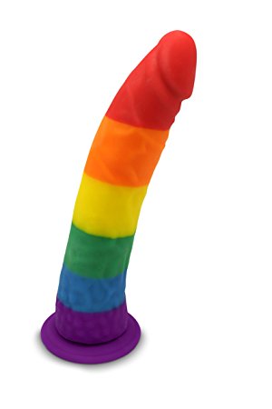 Pride Dildo - The 8" Silicone Rainbow Dildo With Suction Cup