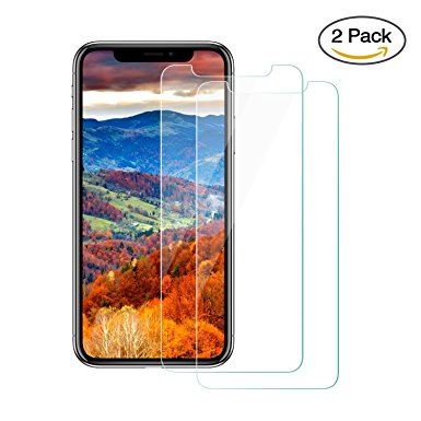 Pine Glass Co Iphone x Screen Protector, Iphone x Tempered Glass Screen Protector , PINE GLASS 9H Hardness Glass Screen Protector for Iphone x [2PACK]