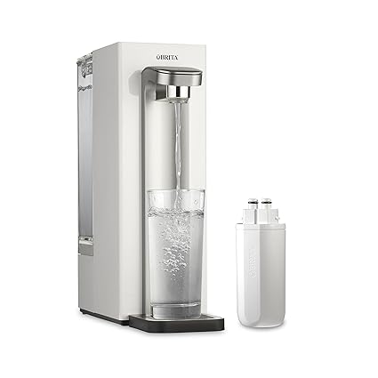 Brita Hub Compact Countertop Water Filter System, 9 Cup Water Reservoir, Includes 6 Month Carbon Block Filter, White, 87344