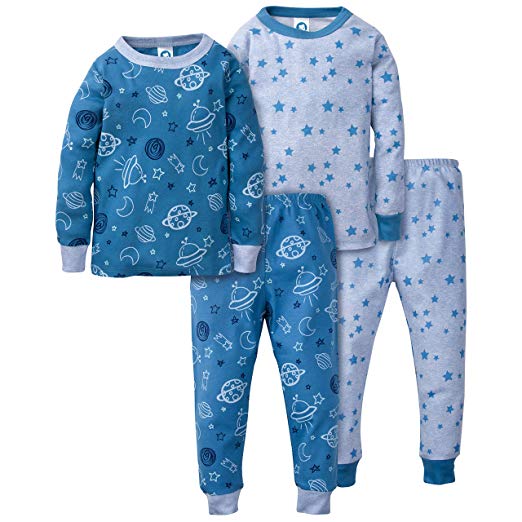 Gerber Boys' Toddler Organic 2 Pack 2-Piece Cotton Pjs