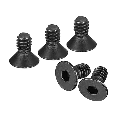 uxcell #8-32x1/4" Flat Head Socket Cap Screws, 10.9 Grade Carbon Steel Hex Socket Countersunk Flat Head Screw Bolts Machine Screws Fasteners, Fully Threaded, Black Oxide, 20Pcs