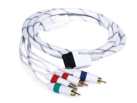 Monoprice 6-Feet Audio Video ED Component Cable for Wii and Wii U - White (105689)