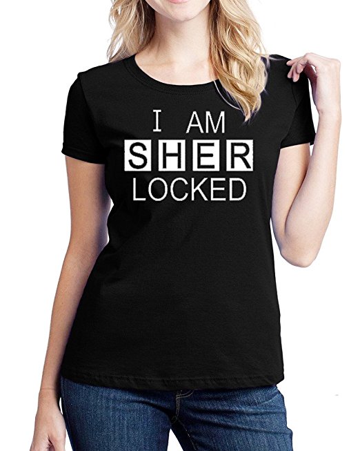 Hot Ass Tees Womens Fitted I Am Sherlocked Sherlock Holmes Inspired T-shirt