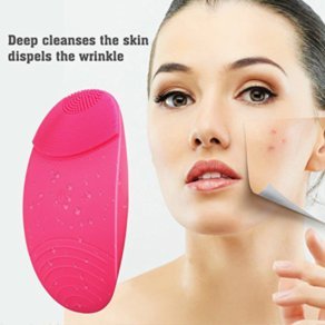 Kingta Silicone Waterproof Makeup Facial Brush,Cleanser and Massager-Dirt, Oil, and Sweat Removal(Pink)
