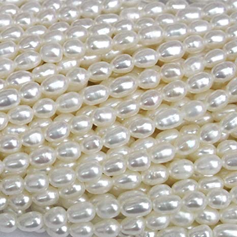 Tacool Natural Genuine Freshwater Cultured Pearl Rice 3-4mm Diam Jewelry Making Loose Beads