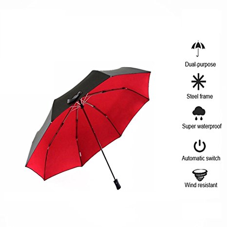 Windproof umbrella, Automatic folding travel compact umbrealla with teflon coating