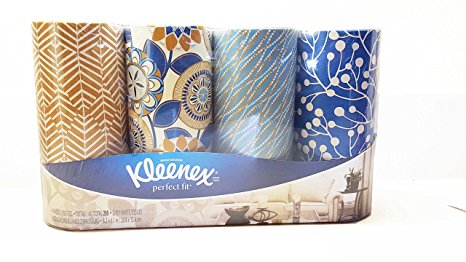 Kleenex Facial Tissues Perfect Fit Package of 4 Decorator Designs - Blue