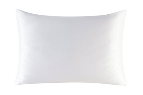 Townssilk Both Side 100% 16mm Silk Pillowcase King Size Pillow Case Cover with Hidden Zipper White