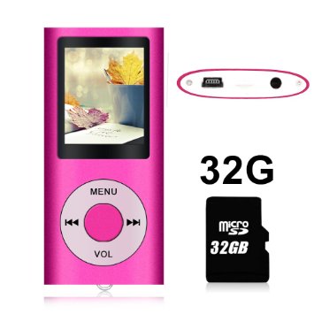 Tomameri (SPN-01) 32 GB Micro SD Card Portable MP4 Player MP3 Player Video Player with Mini USB Port, Photo Viewer, E-Book Reader , Voice Recorder, Including USB charger and earphones ---in Pink