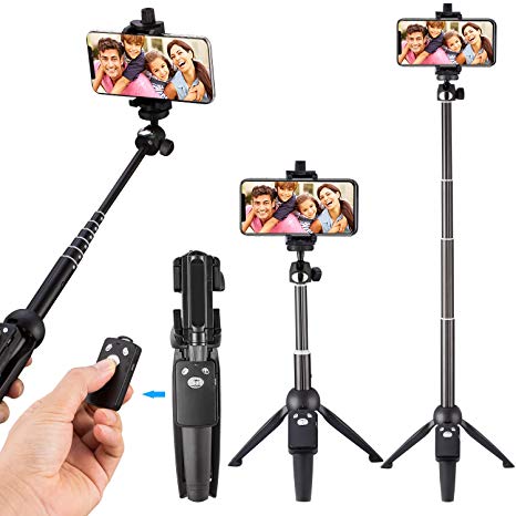 Eocean 40-Inch Selfie Stick Tripod, Extendable Selfie Stick with Wireless Remote and Tripod Stand for iPhone 8/iPhone 8 Plus/X/iPhone 7/iPhone 7 Plus