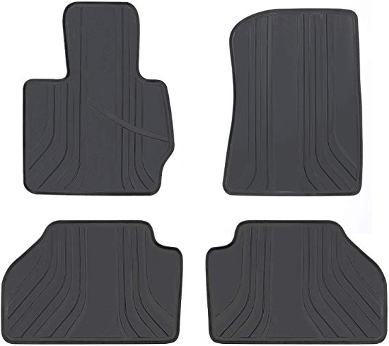 San Auto Car Floor Mat for BMW X3 X4 F25 F26 Custom Fit 2011-2012-2013-2014-2015-2016-2017 Full Black, Rubber All Weather Heavy Duty & Odorless