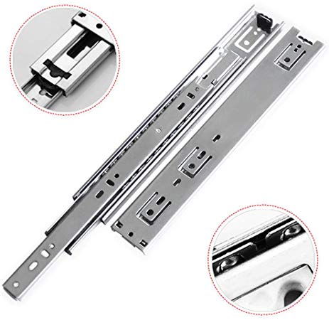 Pair of Double Fully Extension Ball Bearing Drawer Slide Runner Heavy Duty 60kg With Fitting Pair 550mm (22'')