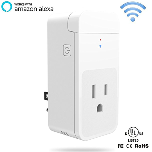 Smart Plug, Greatever Wi-Fi Outlet No Hub Required,Remote Control your Devices from Anywhere,Compatible with Alexa ,voice control by Echo,Smart Timing Socket,Wireless Power Saving