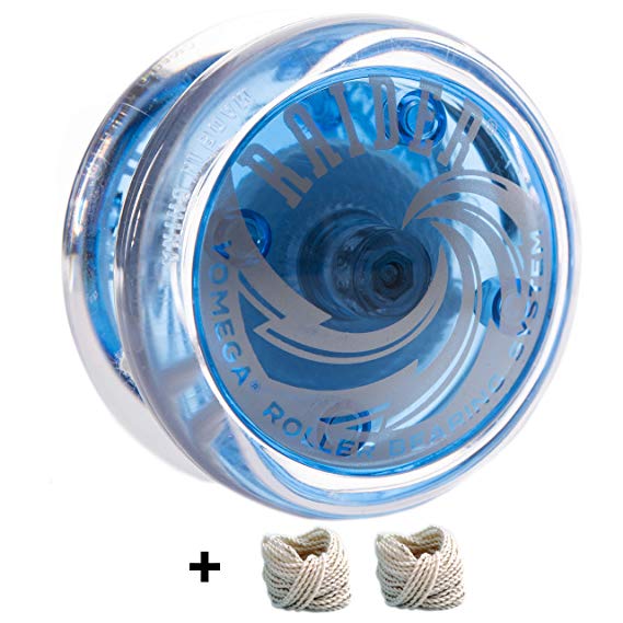 Yomega Raider – Responsive Pro Level Ball Bearing Yoyo, Designed for Advanced String Trick and Looping Play.   Extra 2 Strings & 3 Month Warranty (Blue)