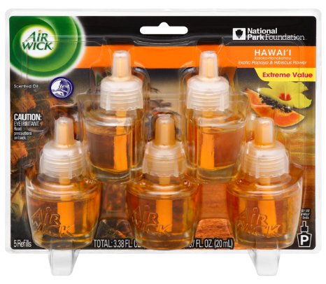 Air Wick Scented Oil 5 Refills Hawaii Exotic PapayaHibiscus Flower 113 Pound
