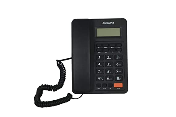 Binatone Spirit 221 Basic Corded Landline Phone with Display for Office & Home (Black)