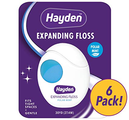 Hayden Clean  Dental Floss | Polar Mint with Anti Tartar Actives for Gentle Care | 30 yards per unit | 6 pack