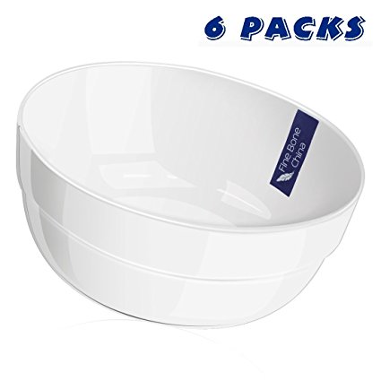 WINCANG 5" White Cereal/Soup Bowl Set - 6 Packs - 1151