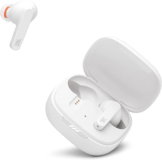 JBL Live PRO  TWS True Wireless in-Ear Noise Cancelling Bluetooth Headphones, Up to 28H of Battery, Microphones, Wireless Charging, Hey Google and Amazon Alexa (White)