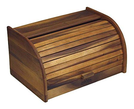 Mountain Woods ARTBB Large Acacia Wood Roll Top Bread and Storage Box, Brown