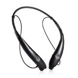 GJTHv900 Wireless Bluetooth Stereo Headset Universal Vibration Neck Bluetooth Style Earphone Headphone for iPhone 6 6S 5S Samsung Galaxy S6 S6 edge Note 4 3 2 Android Cellphones Enabled Bluetooth Device BLACK