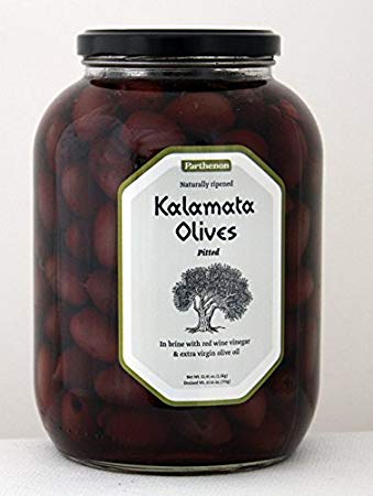 Parthenon Pitted Kalamata Olives in Brine with Red Wine Vinegar & Extra Virgin Olive Oil 52.91oz
