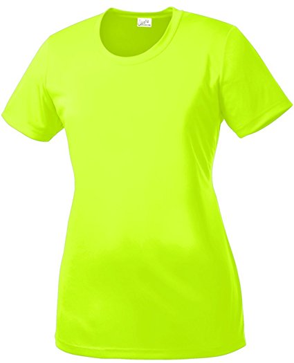 DRI-EQUIP Women's Neon Color High Visibility Athletic T-Shirts in Sizes S-4XL