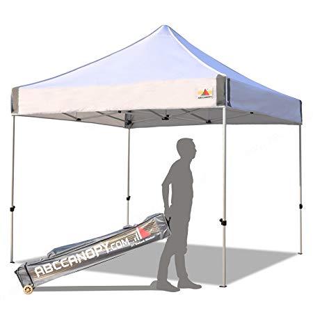 ABCCANOPY Aluminum Canopy Tent 10x10 Deluxe Pop up Instant Shelter with Roller Carry Bag,White