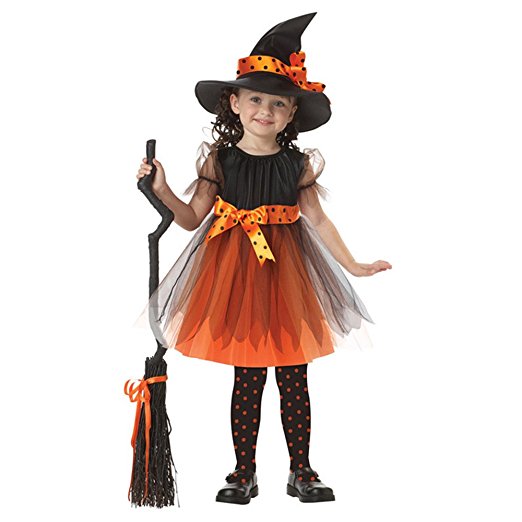 TTLIFE Girl Witch Dress with Hat Costumes Princess Christmas Costume