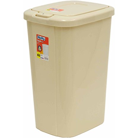 Hefty Touch-Lid 13.3-Gallon Trash Can, Seashell